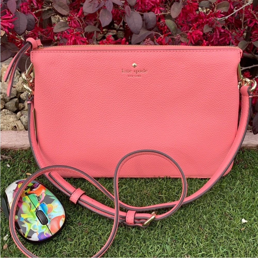 New Kate Spade Coral Crossbody Leather Bag - Picture 2 of 7